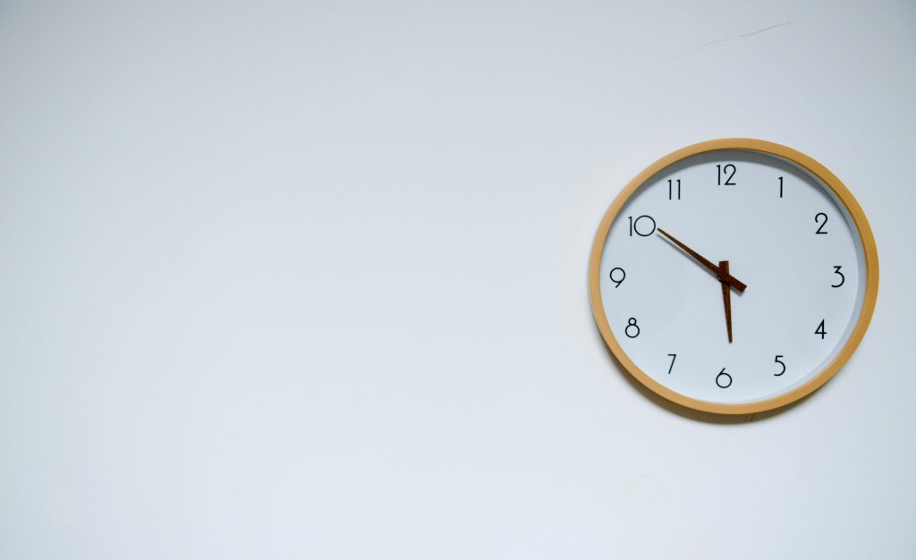 Clock hanging on the wall