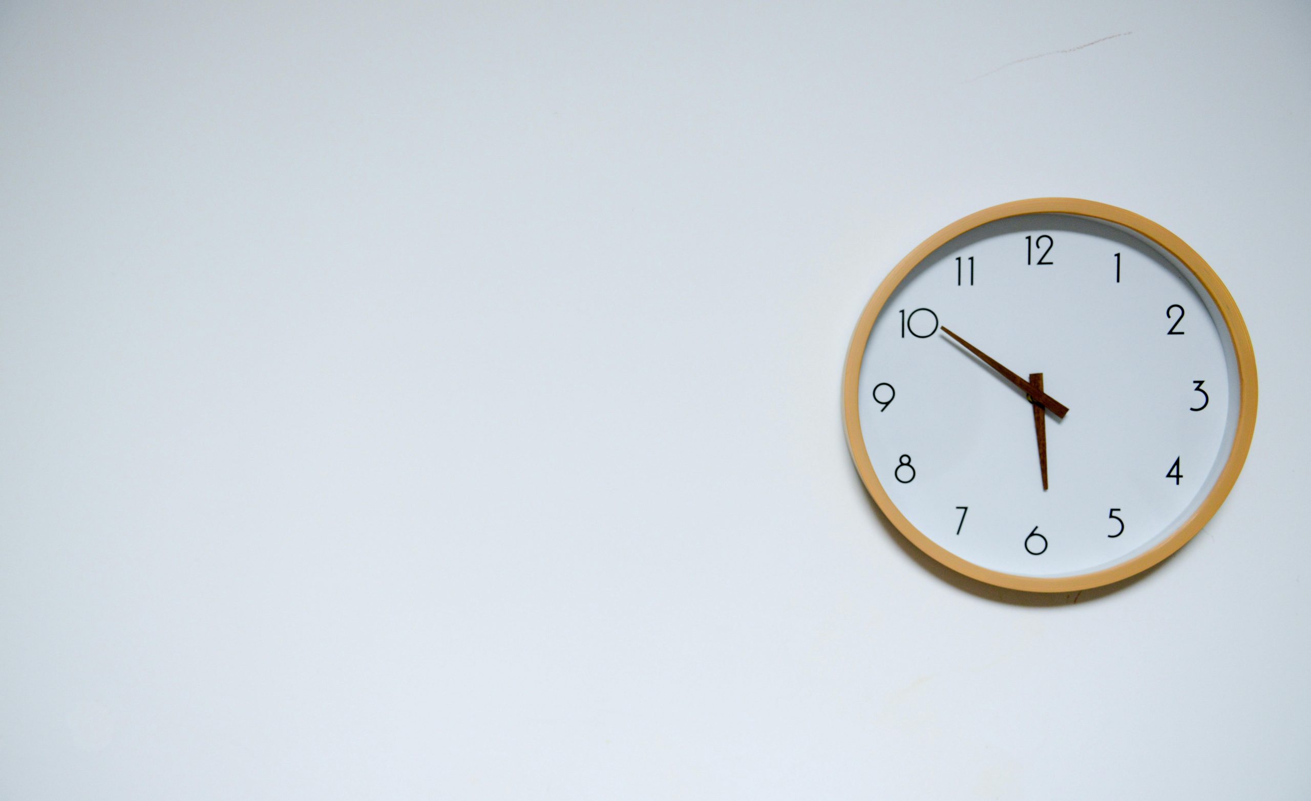 Clock hanging on the wall
